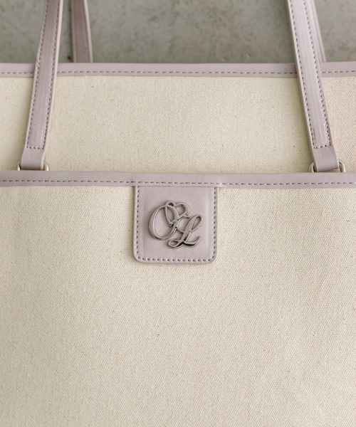 OLIVE des OLIVE（オリーブデオリーブ）の「【WEB限定】エンブレム付きトリミングトートバッグ　1041120050（トートバッグ・レディース・ブラック/ライトグレー/ピンク・FREE）」の19枚目の写真