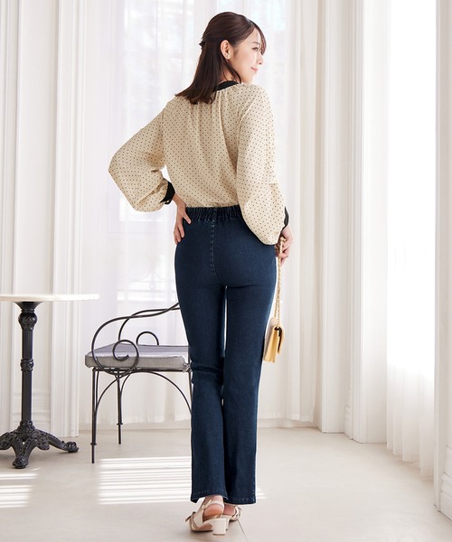 alotta（アロッタ）の「フロントスリットパール調ストレッチパンツ（その他パンツ・レディース・ブラック/ブルー・M/L）」の8枚目の写真