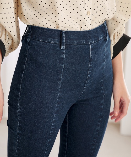 alotta（アロッタ）の「フロントスリットパール調ストレッチパンツ（その他パンツ・レディース・ブラック/ブルー・M/L）」の7枚目の写真