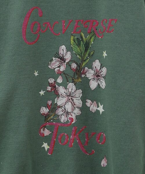 CONVERSE TOKYO（コンバーストウキョウ）の「VINTAGE LIKE CHERRY BLOSSAM PRINT SWEAT（スウェット・レディース・ブラック/ピンク/グリーン・FREE）」の12枚目の写真