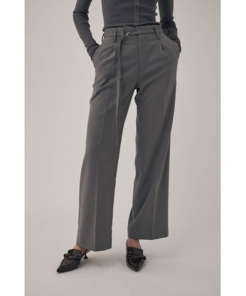 M_（エムアンダーバー）の「リサイクルポリエステル使用 ベルト付きスラックス（スラックス・レディース・グレー/オレンジ・2/1/0）」の2枚目の写真