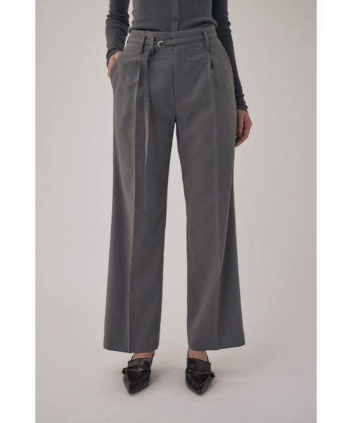 M_（エムアンダーバー）の「リサイクルポリエステル使用 ベルト付きスラックス（スラックス・レディース・グレー/オレンジ・2/1/0）」の4枚目の写真