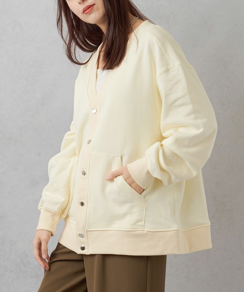 Lull（ルル）の「【Lull / ルル】オーバースウェットカーディガン（カーディガン/ボレロ・レディース・チャコール/杢グレー/ブラウン/レッド/オフホワイト・ONESIZE）」の8枚目の写真