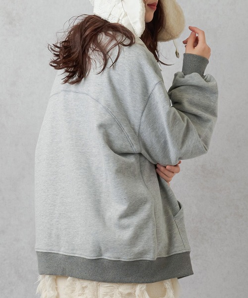 Lull（ルル）の「【Lull / ルル】オーバースウェットカーディガン（カーディガン/ボレロ・レディース・チャコール/杢グレー/ブラウン/レッド/オフホワイト・ONESIZE）」の12枚目の写真