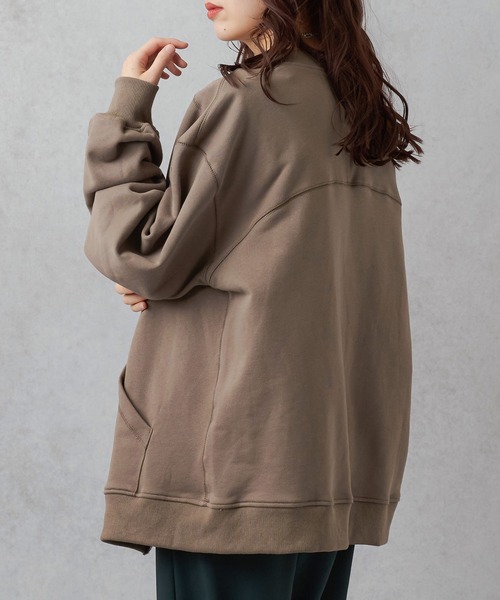 Lull（ルル）の「【Lull / ルル】オーバースウェットカーディガン（カーディガン/ボレロ・レディース・チャコール/杢グレー/ブラウン/レッド/オフホワイト・ONESIZE）」の14枚目の写真