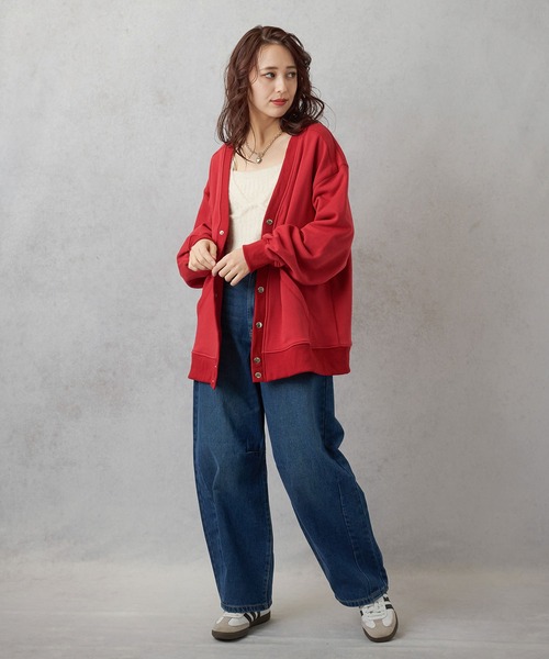 Lull（ルル）の「【Lull / ルル】オーバースウェットカーディガン（カーディガン/ボレロ・レディース・チャコール/杢グレー/ブラウン/レッド/オフホワイト・ONESIZE）」の18枚目の写真