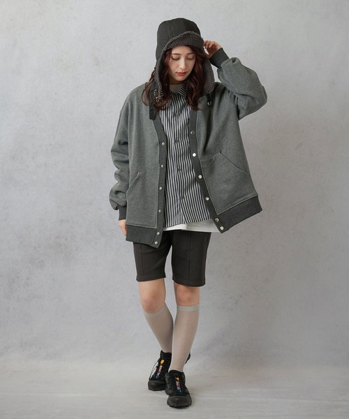 Lull（ルル）の「【Lull / ルル】オーバースウェットカーディガン（カーディガン/ボレロ・レディース・チャコール/杢グレー/ブラウン/レッド/オフホワイト・ONESIZE）」の22枚目の写真