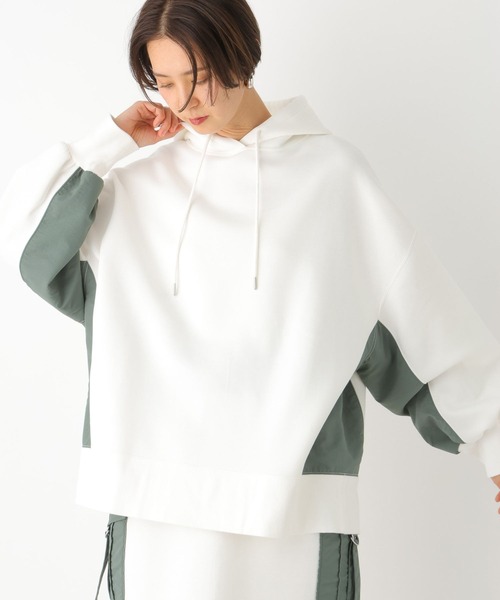 LEPSIM（レプシィム）の「異素材パーカー　992089（パーカー・レディース・オフホワイト/グレー/ブラック・FREE）」の4枚目の写真