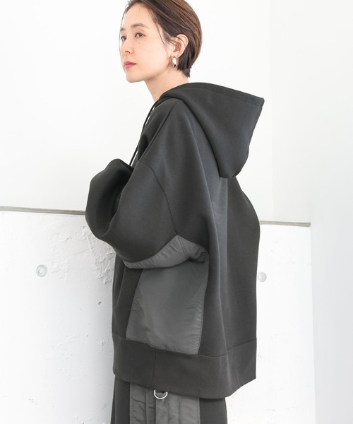 LEPSIM（レプシィム）の「異素材パーカー　992089（パーカー・レディース・オフホワイト/グレー/ブラック・FREE）」の9枚目の写真