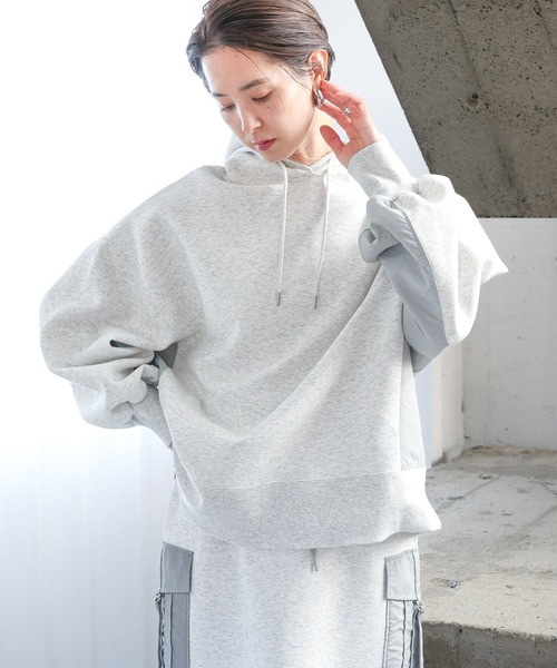 LEPSIM（レプシィム）の「異素材パーカー　992089（パーカー・レディース・オフホワイト/グレー/ブラック・FREE）」の12枚目の写真