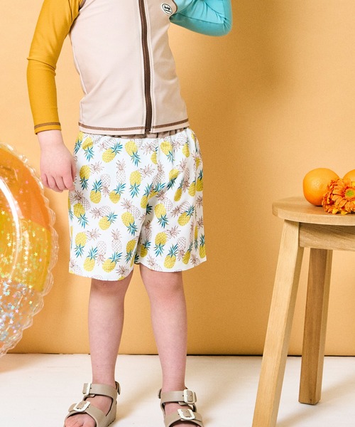 apres les cours（アプレレクール）の「【リンク】バラエティ総柄 トランクス水着（水着・キッズ・アイボリー/ブルー/ミント/イエロー・80/90/100/110/120/130/140）」の4枚目の写真