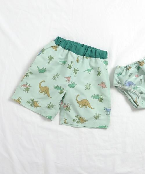 apres les cours（アプレレクール）の「【リンク】バラエティ総柄 トランクス水着（水着・キッズ・アイボリー/ブルー/ミント/イエロー・80/90/100/110/120/130/140）」の3枚目の写真