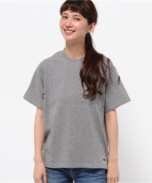 FRUIT OF THE LOOM（フルーツオブザルーム）の「【FRUIT OF THE LOOM】フルーツコラボポケットTee（Tシャツ/カットソー・レディース・グレー/ホワイト/ネイビー・FREE）」の3枚目の写真