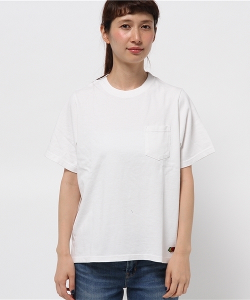 FRUIT OF THE LOOM（フルーツオブザルーム）の「【FRUIT OF THE LOOM】フルーツコラボポケットTee（Tシャツ/カットソー・レディース・グレー/ホワイト/ネイビー・FREE）」の11枚目の写真