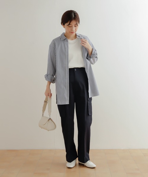 URBAN RESEARCH DOORS（アーバンリサーチドアーズ）の「コットンレギュラーカラーオーバーシャツ（シャツ/ブラウス・レディース・ストライプ/ホワイト・MEDIUM）」の15枚目の写真