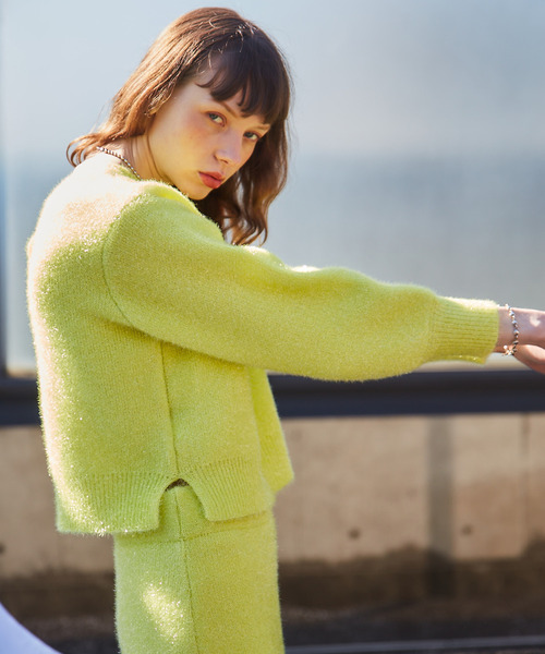 SOFFITTO（ソフィット）の「前後2WAYフィルムラメニット（カーディガン/ボレロ・レディース・グリーン系その他/ブルーグレー・FREE）」の6枚目の写真