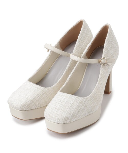 ESPERANZA（エスペランサ）の「スクエアトゥプラットフォームパンプス 結婚式二次会 パーティー24SS（パンプス・レディース・グレー系4/アイボリー系2/ブラック系4・23.5cm/23.0cm/22.5cm/22.0cm/24.5cm/24.0cm）」の10枚目の写真