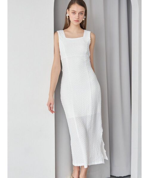 MERCURYDUO（マーキュリーデュオ）の「バックシャンカットワンピース（ワンピース・レディース・オフホワイト/ブラック/ラベンダー・SMALL/MEDIUM）」の9枚目の写真