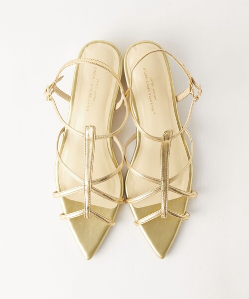 green label relaxing（グリーンレーベルリラクシング）の「ポインテッド ナロウベルト サンダル（2.5cmヒール）（サンダル・レディース・ブラック/ベージュ/ゴールド・S/M/L/XL）」の19枚目の写真