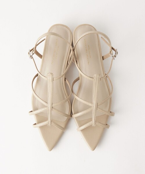 green label relaxing（グリーンレーベルリラクシング）の「ポインテッド ナロウベルト サンダル（2.5cmヒール）（サンダル・レディース・ブラック/ベージュ/ゴールド・S/M/L/XL）」の11枚目の写真