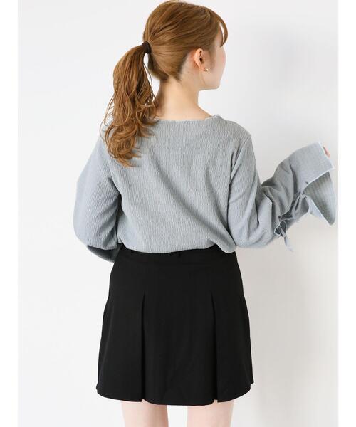 ehka sopo（エヘカソポ）の「袖リボンカットソー（Tシャツ/カットソー・レディース・キナリ/ブラック/グレー・F）」の15枚目の写真
