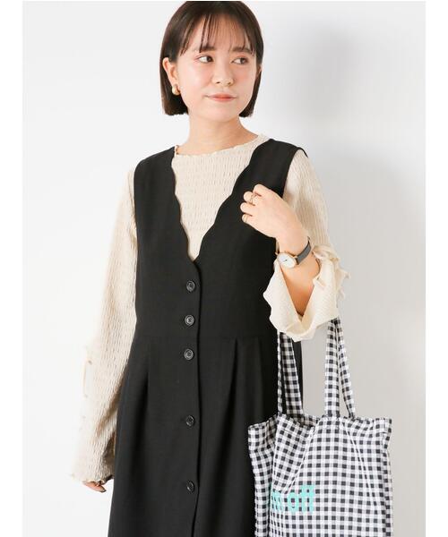 ehka sopo（エヘカソポ）の「袖リボンカットソー（Tシャツ/カットソー・レディース・キナリ/ブラック/グレー・F）」の18枚目の写真