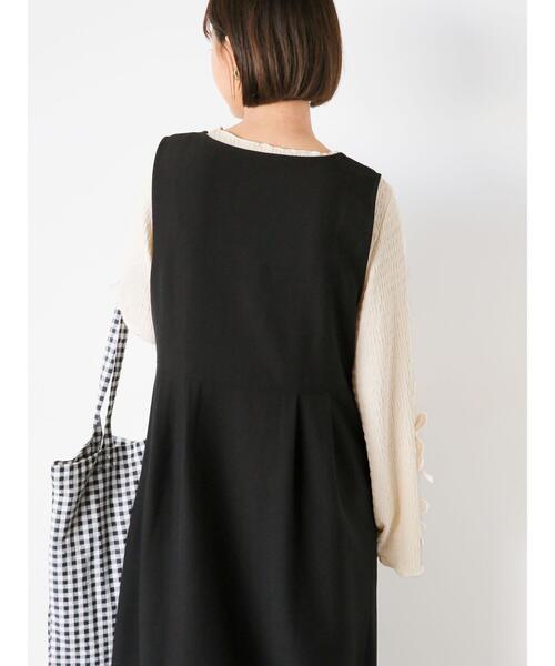 ehka sopo（エヘカソポ）の「袖リボンカットソー（Tシャツ/カットソー・レディース・キナリ/ブラック/グレー・F）」の19枚目の写真