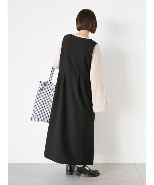 ehka sopo（エヘカソポ）の「袖リボンカットソー（Tシャツ/カットソー・レディース・キナリ/ブラック/グレー・F）」の21枚目の写真