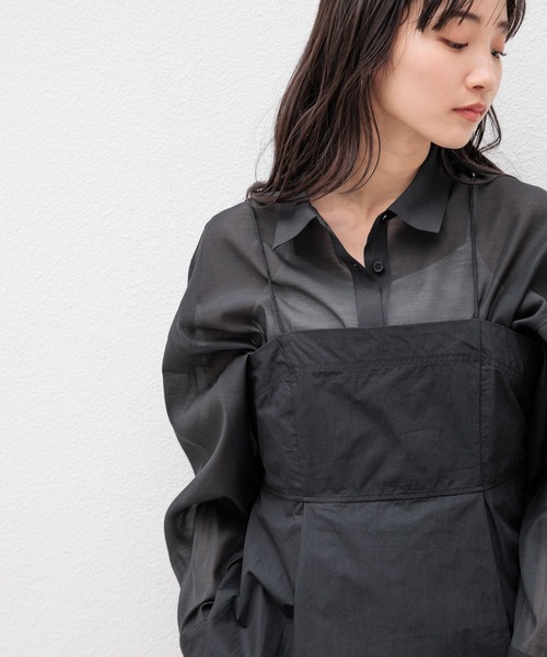 LOWRYS FARM（ローリーズファーム）の「キャミチュニック 102236（シャツ/ブラウス・レディース・ブラック系その他/ブラック/アイボリー・LONG/SHORT）」の11枚目の写真