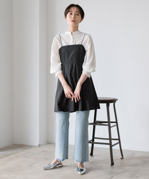 LOWRYS FARM（ローリーズファーム）の「キャミチュニック 102236（シャツ/ブラウス・レディース・ブラック系その他/ブラック/アイボリー・LONG/SHORT）」の12枚目の写真