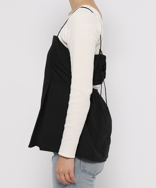 LOWRYS FARM（ローリーズファーム）の「キャミチュニック 102236（シャツ/ブラウス・レディース・ブラック系その他/ブラック/アイボリー・LONG/SHORT）」の18枚目の写真