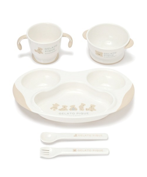 gelato pique(ジェラートピケ)の「【ラッピング済み】【BABY】ファーストディッシュセット&シリコンスタイSET(ベビーギフト・キッズ・ベージュ・FREE)」の6枚目の写真