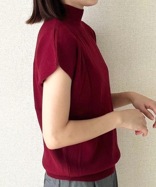 H.TOKYO(エイチトウキョウ)の「フレンチスリーブ モックネックニット(ニット/セーター・レディース・ベージュ/レッド/ホワイト/ブラック/グレー・FREE)」の12枚目の写真
