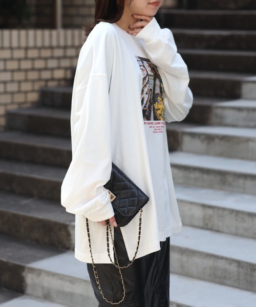 Bonjour Sagan(ボンジュールサガン)の「ショッピングフォトプリントビッグロンT(Tシャツ/カットソー・レディース・オフホワイト・FREE)」の3枚目の写真