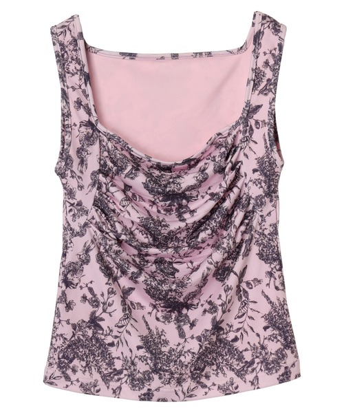 DURAS（デュラス）の「Flower pattern top（タンクトップ・レディース・ホワイト/ピンク/ブラック・FREE）」の4枚目の写真