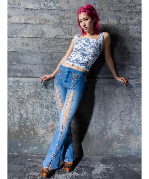 DURAS（デュラス）の「Flower pattern top（タンクトップ・レディース・ホワイト/ピンク/ブラック・FREE）」の17枚目の写真