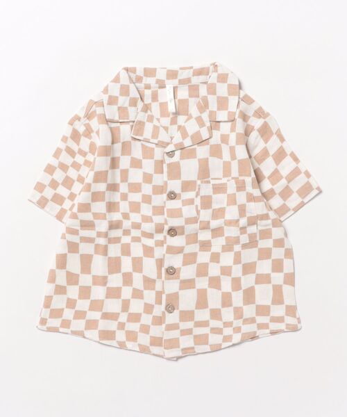 【Rylee＋Cru】LAPEL COLLAR SHIRT || SAND CHECK