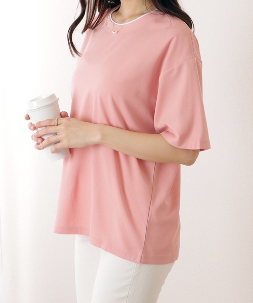 Lace Ladies(レースレディース)の「フェイクレイヤード 配色 クルーネック 半袖 プルオーバー(Tシャツ/カットソー・レディース・ブラック/ミント/アイボリー/ピンク・M/XL)」の19枚目の写真