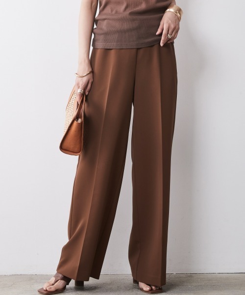 CHIC STYLE（シックスタイル）の「【販売終了】＜大きいサイズ＞リラックスワイドパンツ シックスタイル（その他パンツ・レディース・ブラック/ブラウン・5L/4L/3L/LL/L）」の2枚目の写真