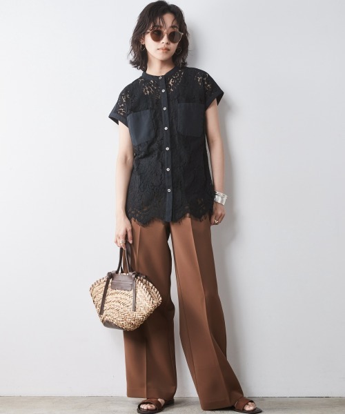 CHIC STYLE（シックスタイル）の「【販売終了】＜大きいサイズ＞リラックスワイドパンツ シックスタイル（その他パンツ・レディース・ブラック/ブラウン・5L/4L/3L/LL/L）」の5枚目の写真