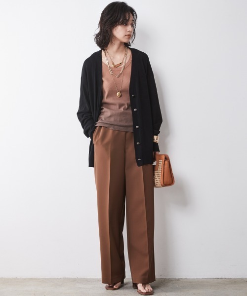 CHIC STYLE（シックスタイル）の「【販売終了】＜大きいサイズ＞リラックスワイドパンツ シックスタイル（その他パンツ・レディース・ブラック/ブラウン・5L/4L/3L/LL/L）」の9枚目の写真