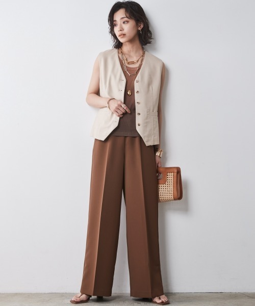 CHIC STYLE（シックスタイル）の「【販売終了】＜大きいサイズ＞リラックスワイドパンツ シックスタイル（その他パンツ・レディース・ブラック/ブラウン・5L/4L/3L/LL/L）」の11枚目の写真