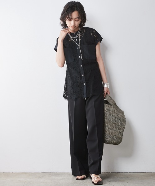 CHIC STYLE（シックスタイル）の「【販売終了】＜大きいサイズ＞リラックスワイドパンツ シックスタイル（その他パンツ・レディース・ブラック/ブラウン・5L/4L/3L/LL/L）」の3枚目の写真