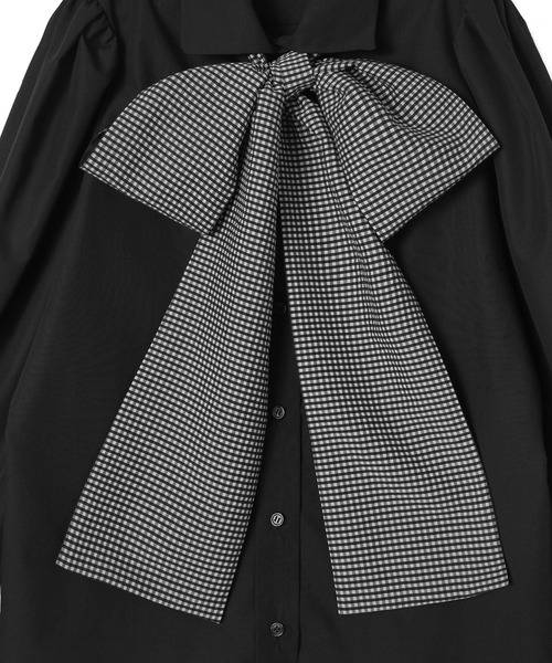 MILKFED.（ミルクフェド）の「BOW TIE COLLAR SHIRT（シャツ/ブラウス・レディース・ブラック/ブラウン/ライトグリーン・ONE SIZE）」の18枚目の写真