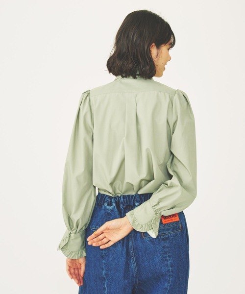 MILKFED.（ミルクフェド）の「BOW TIE COLLAR SHIRT（シャツ/ブラウス・レディース・ブラック/ブラウン/ライトグリーン・ONE SIZE）」の6枚目の写真