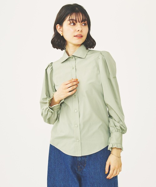 MILKFED.（ミルクフェド）の「BOW TIE COLLAR SHIRT（シャツ/ブラウス・レディース・ブラック/ブラウン/ライトグリーン・ONE SIZE）」の9枚目の写真