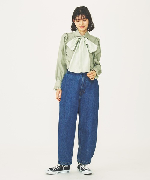 MILKFED.（ミルクフェド）の「BOW TIE COLLAR SHIRT（シャツ/ブラウス・レディース・ブラック/ブラウン/ライトグリーン・ONE SIZE）」の8枚目の写真