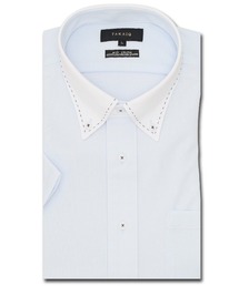 TAKA-Q（タカキュー）の「タカキュー ノーアイロンストレッチ ボタンダウン ビジネスドレス半袖ニットシャツ（ビジネスシャツ・メンズ）」