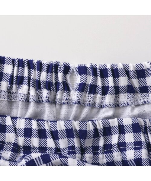 apres les cours（アプレレクール）の「【吸水速乾・接触冷感】セーラーカラーセットアップ（セットアップ・キッズ・チェック/ネイビー・80/90/100/110/120/130）」の3枚目の写真