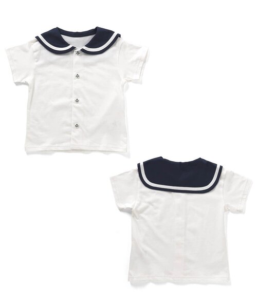 apres les cours（アプレレクール）の「【吸水速乾・接触冷感】セーラーカラーセットアップ（セットアップ・キッズ・チェック/ネイビー・80/90/100/110/120/130）」の20枚目の写真